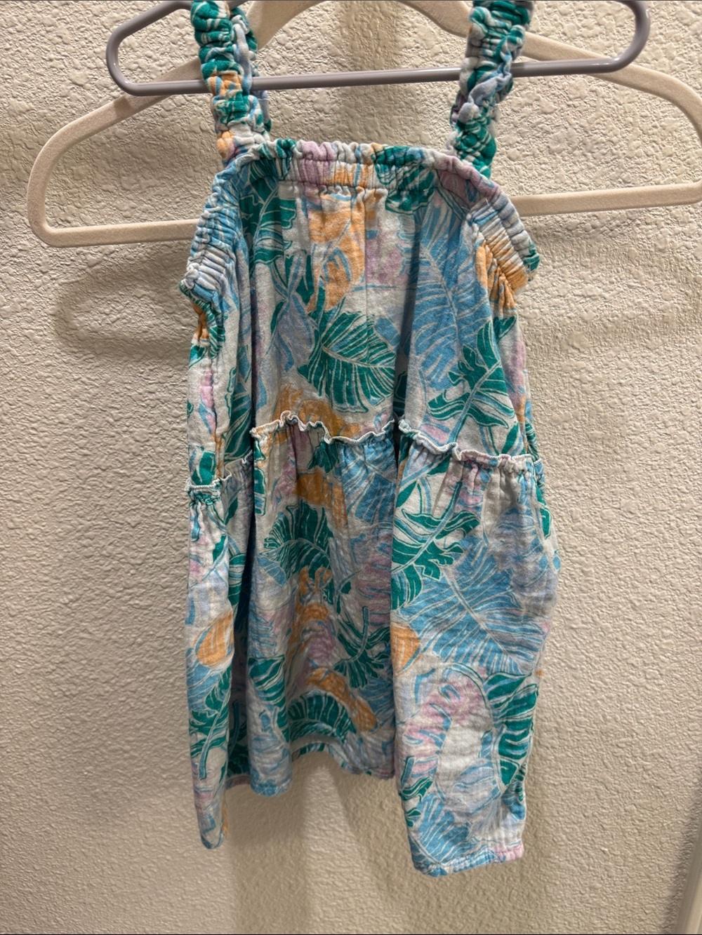 Cat & Jack Girls Tropical Leaf Print Sundress Top - Green & Yellow